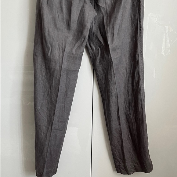 TAHARI Gray Women's High Waist Straight Leg Linen Trousers, Size 10 - Picture 11 of 13